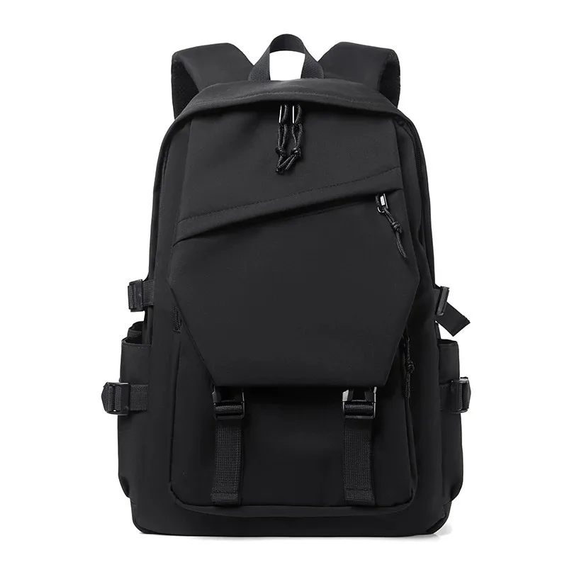 

One 15 Inch Polyester Waterproof Solid Color Simple Men's Backpack Fashion Couple Student Computer Backpack
