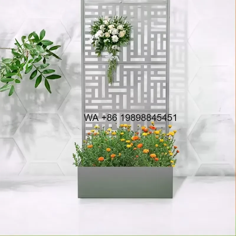 Wmwmnu for Forson Galvanized Metal Planter Box with Trellis and Wheels 6 Feet Height for Home Garden Use 3D Modeling Service