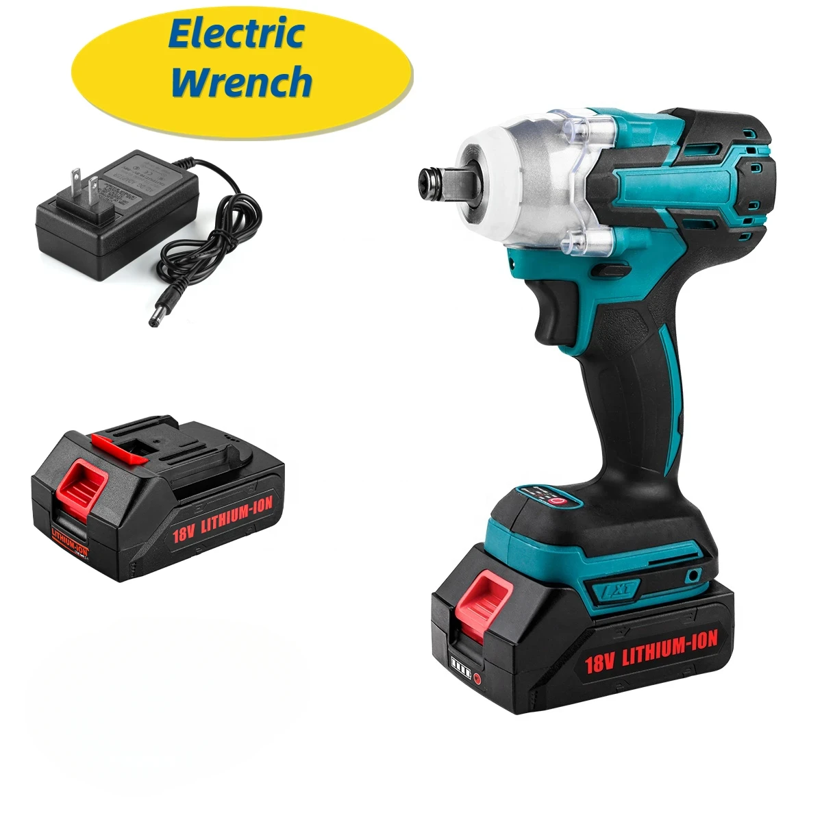 

18V 21V 2 In 1 Brushless Electric Impact Wrench 1/2Inch Power Tools 15000Amh Li Battery LED Light Adapt To Makita Battery