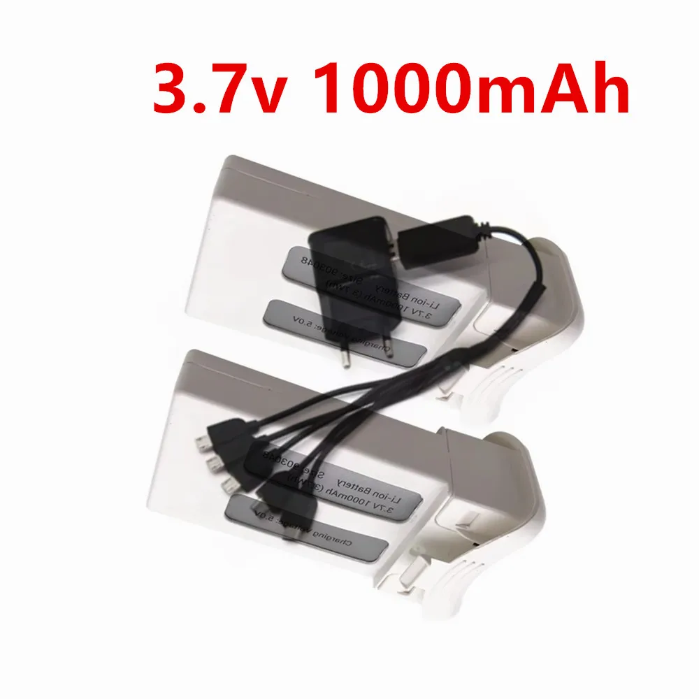 for SJRC S20W T25 RC Drone Parts 903048 3.7v 1000mAh Li-ion Battery with 5-in-1 USB Charger For SJRC S20W