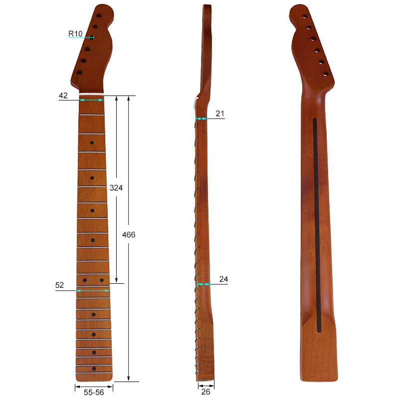 

21 grade maple matte guitar handle with back midline 5.5-5.6 wide, electric instrument accessories