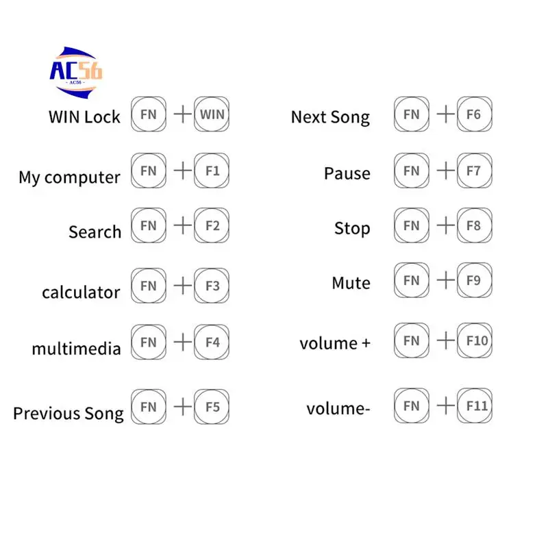 

AC56-83 Keys Gaming Keyboards Retro Typewriter Keyboard Wireless Bluetooth Keyboard USB Mechanical Punk Keycaps For PC