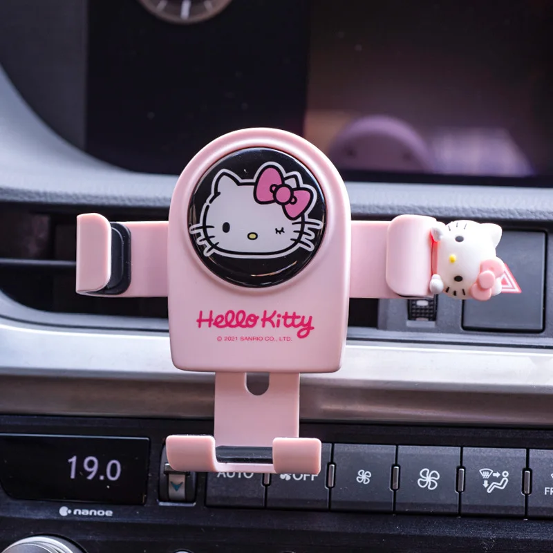 Hello Kittle Mobile Phone Car Holder Air Outlet Car Navigation Car Holder Interior Fixation Stitch Decoration Christmas Gift