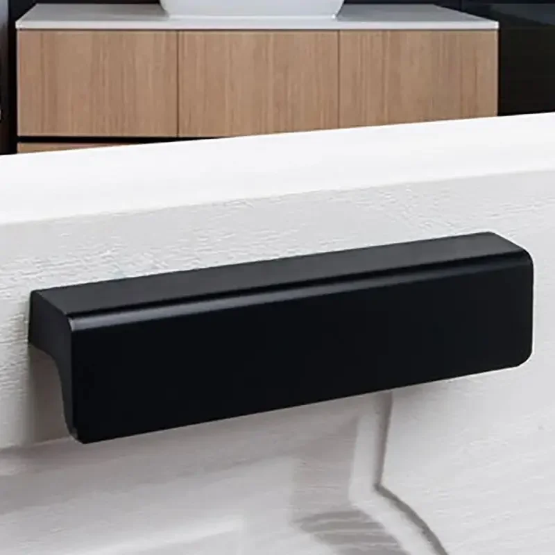 Schrankschubladengriffe aus Aluminiumlegierung, schwarze Tür, Möbelgriff und Knauf, Hardware-Zubehör, Überzug, moderne Griffe, Heimdekoration