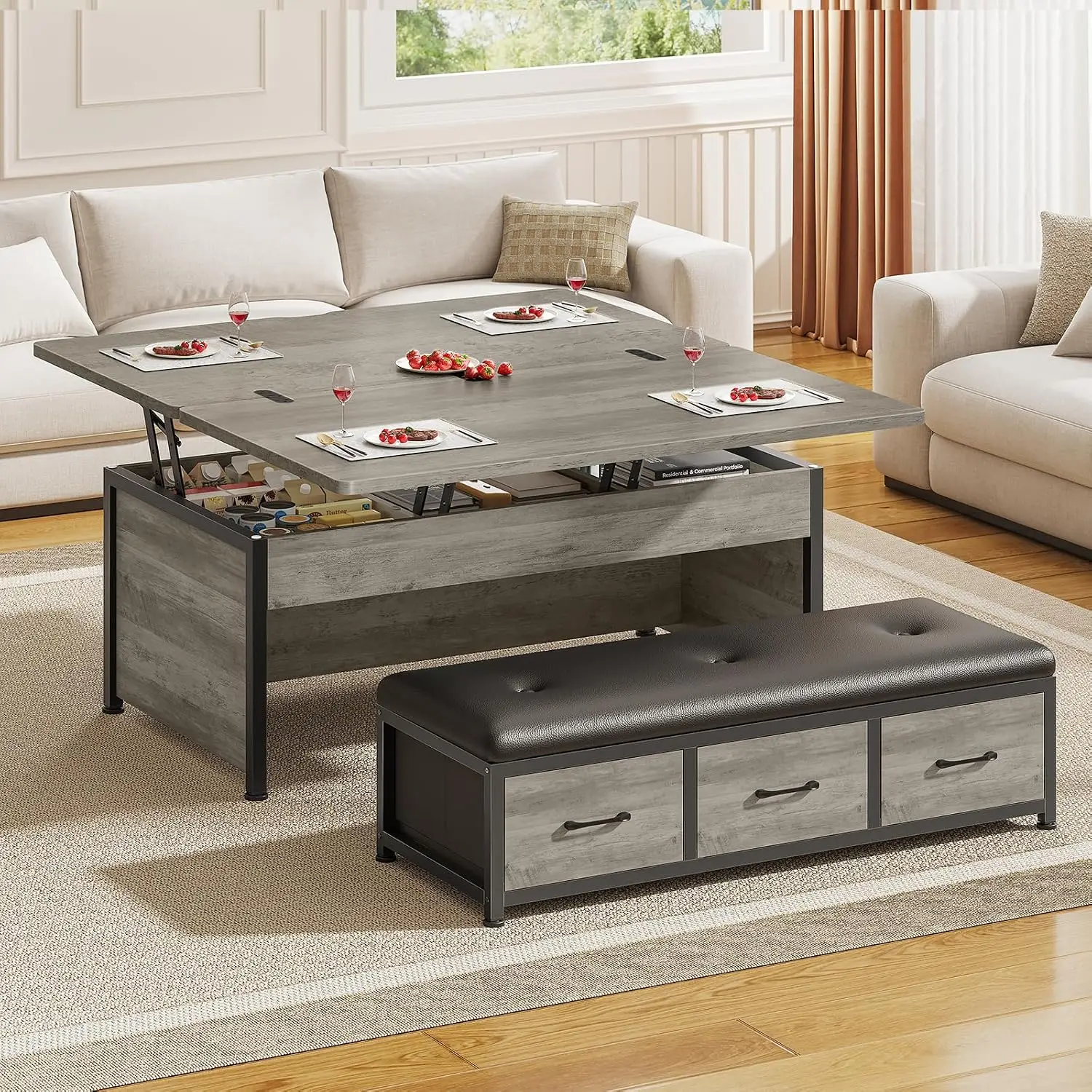 Lift Top Coffee Table Set 43
