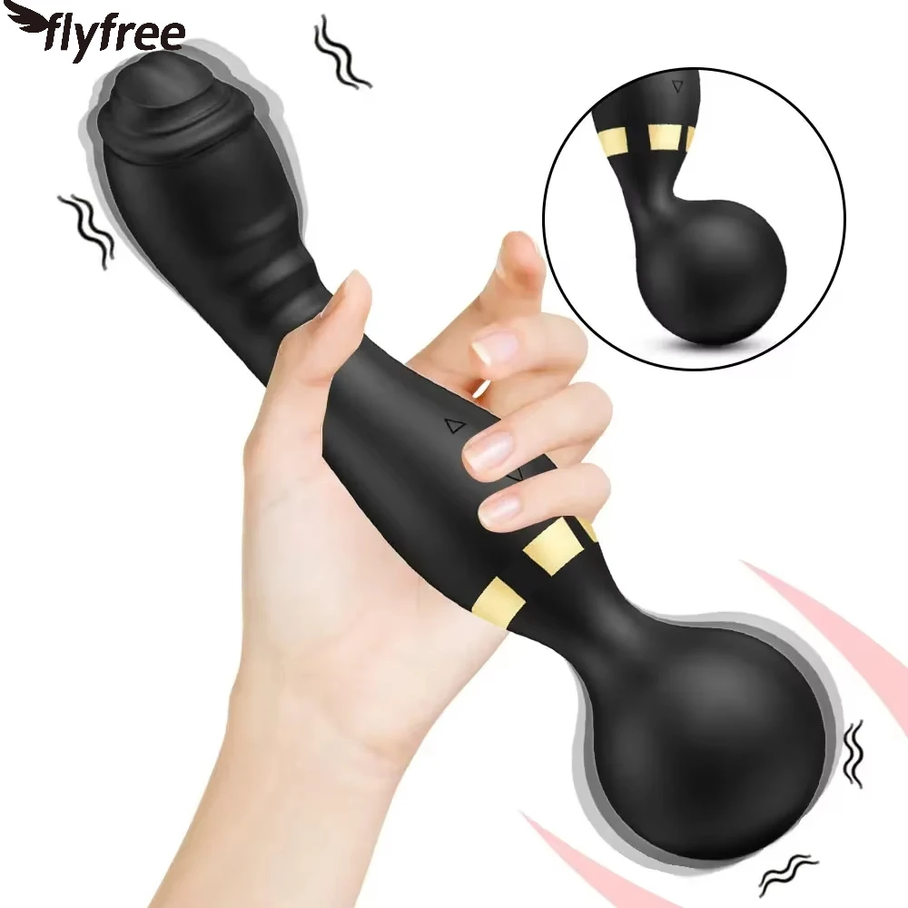 Powerful Double Head Vibrator AV Wand G-Spot Vagina Massager Clitoris Nipple Stimulator Dildo Sex Toys for Women Couple Adult 18