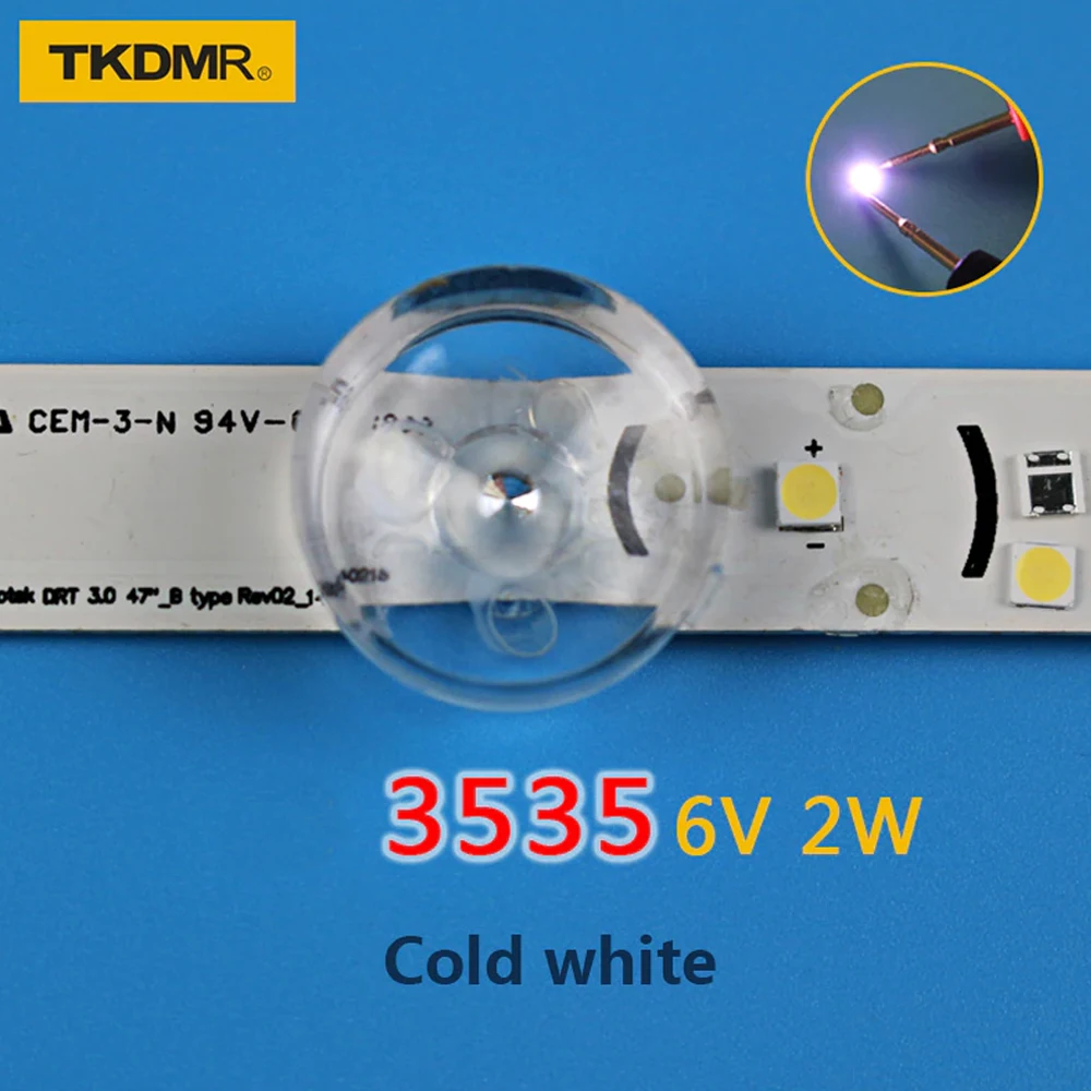 

TKDMR 50pcs Innotek LED Backlight 2W 6V 3535 Cool white LCD Backlight for TV TV Application