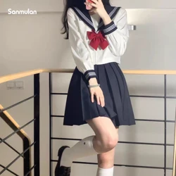 Uniforme escolar para niña, uniforme plisado Sexy japonés, Cosplay coreano, traje de graduación de marinero Seifuku para estudiantes
