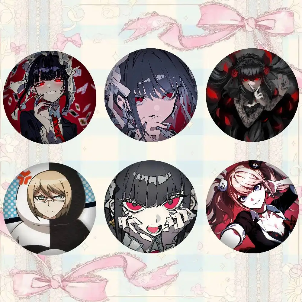 Games Anime D-Danganronpa Badges Peripheral Lapel Pins Tinplate Round Brooch For Shoulder Bag Accessories Souvenir Gifts