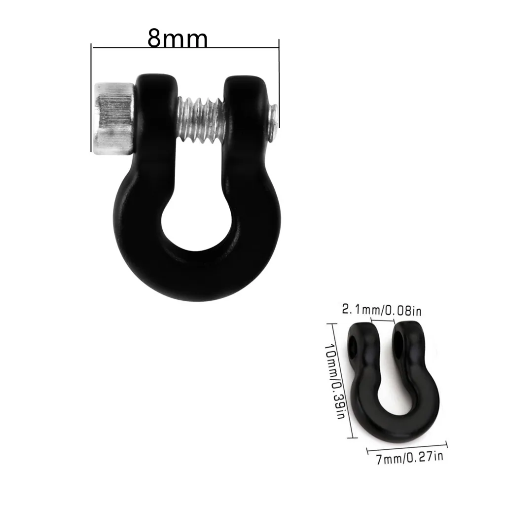 8PCS 7*10mm Metal Bumper D-ring Tow Hook for 1/24 RC Crawler Car Axial SCX24 Upgrade Parts