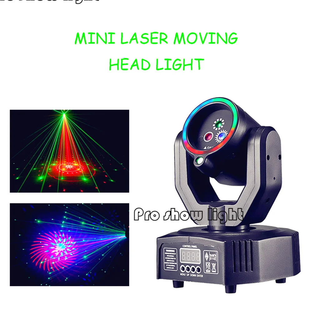 Mini Laser Moving Head Light DJ Disco Party Light RGB Remote Control Laser Light DMX 512 Control Moving Head Light Holiday Decor