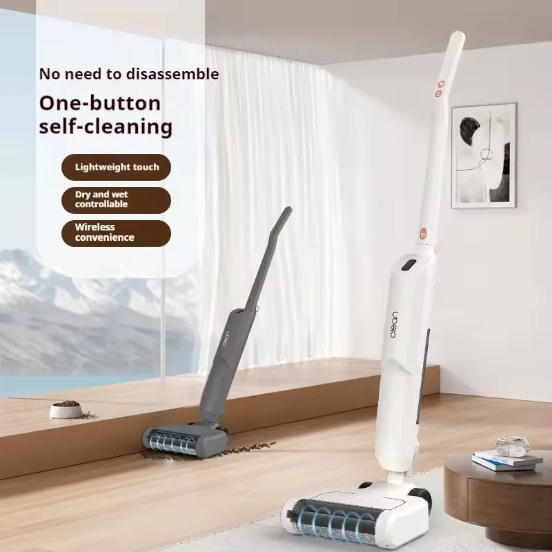 مجموعة مكنسة وممسحة لاسلكية - آلة تنظيف الأرضيات الرطبة/الجافة اللاسلكية مع شفط قوي وخزان مياه للمنزل والمكتب