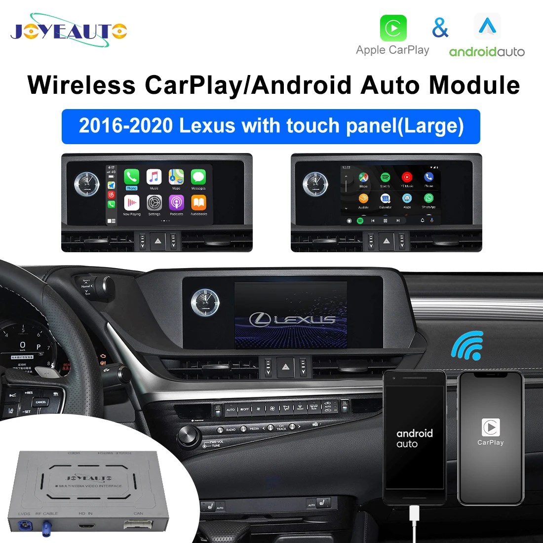 

2024 JoyeAuto беспроводной CarPlay для 2016-2020 Lexus ES/NX/RX/UX беспроводной Android автомобильный интерфейс Mirror-Link комплект для модернизации AirPlay