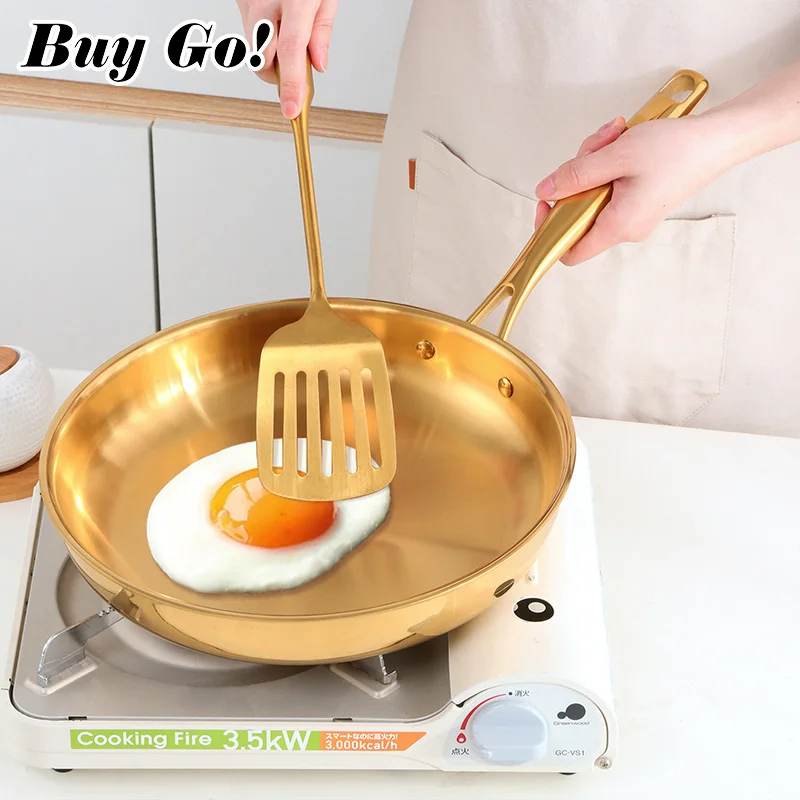 304 Stainless Steel 28CM Frying Pan High Quality Pan Fried Steak Non Stick Pan General Purpose Induction Cooker Wok Cookware