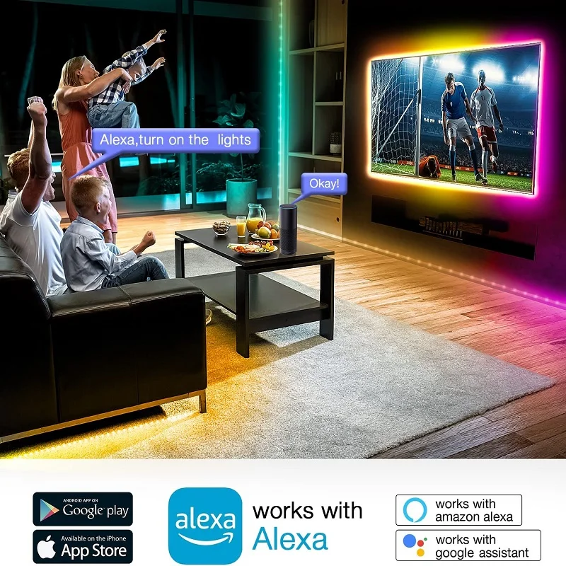 Led Strip Lights For Room RGB 5050 Tuya Wifi Bluetooth Control Luces Led Lights Flexible Ribbon Tape For TV Backlight Home Party