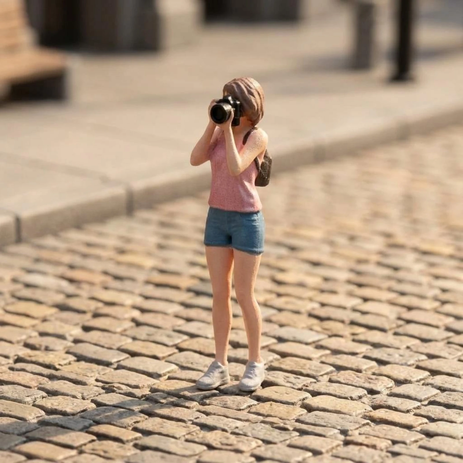 4 Pieces 1:64 Resin Figure Set Small Group Street-Design Female Figures Miniature Standing Figures for Scene Display Scenes