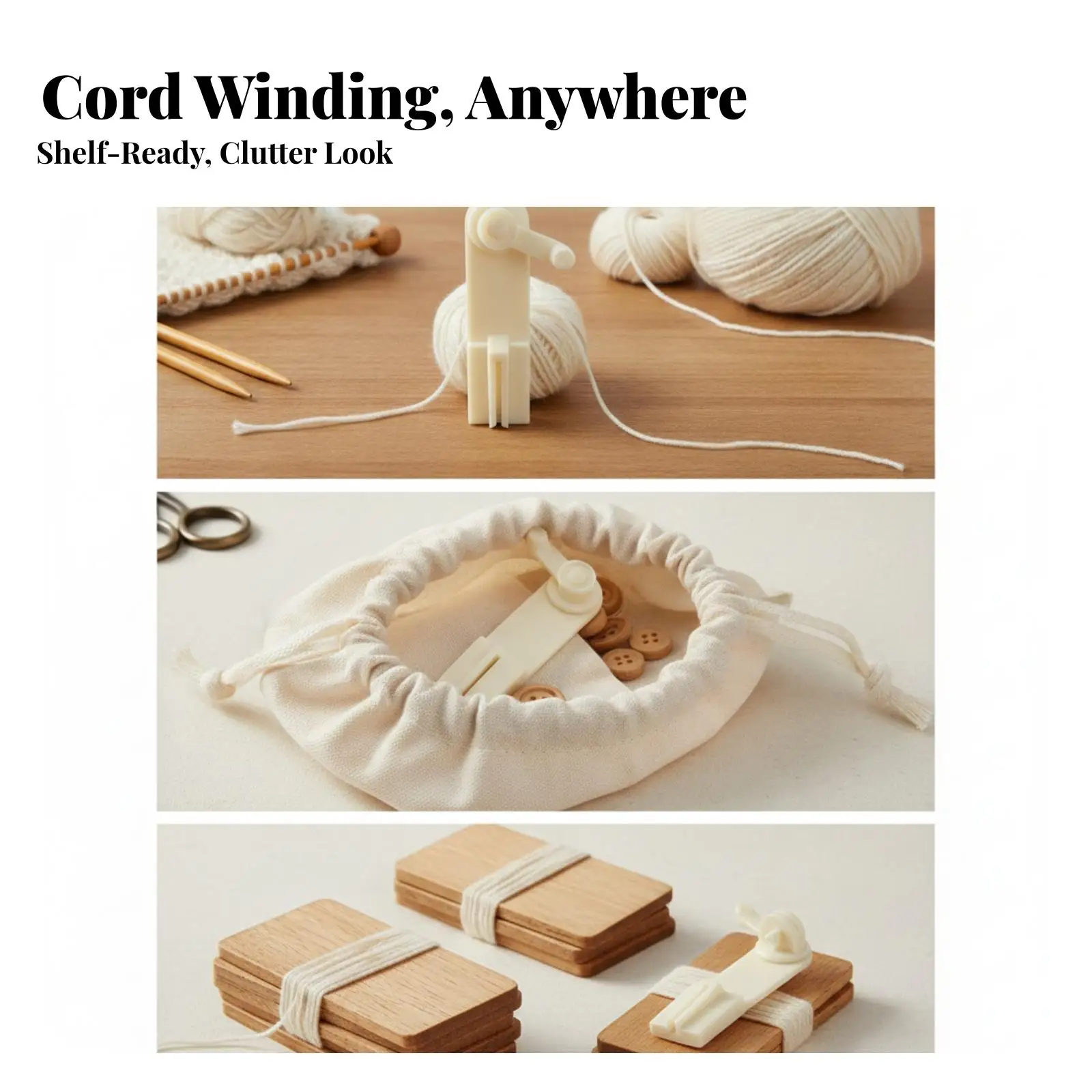 Hand Crank Yarn Winder for Knitting Wool Reel Winder Tool with Storage Pouch Yarn Guide Crochet Accessory for Craft Room