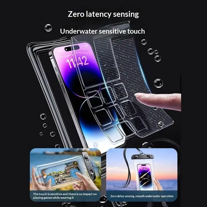 【Y】Waterproof Phone Pouch Drift Diving Swimming Bag Underwater Dry Bag Case Cover For Phone Water Sports Beach Pool Skiing - view 6