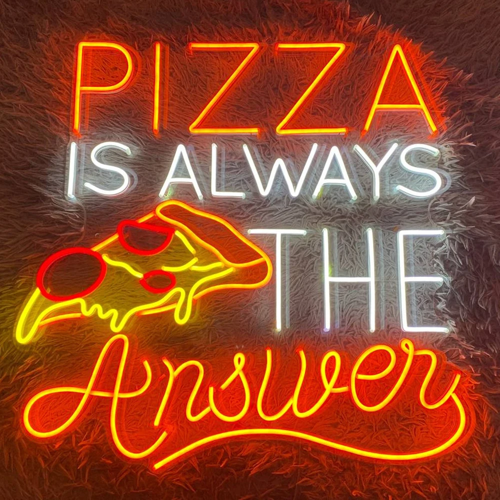 

Pizza Is Always The Answer Neon Sign Pizza Led Wall Art Decor Custom Neon Sign Pizza Restaurant Wall Hanging Neon Light