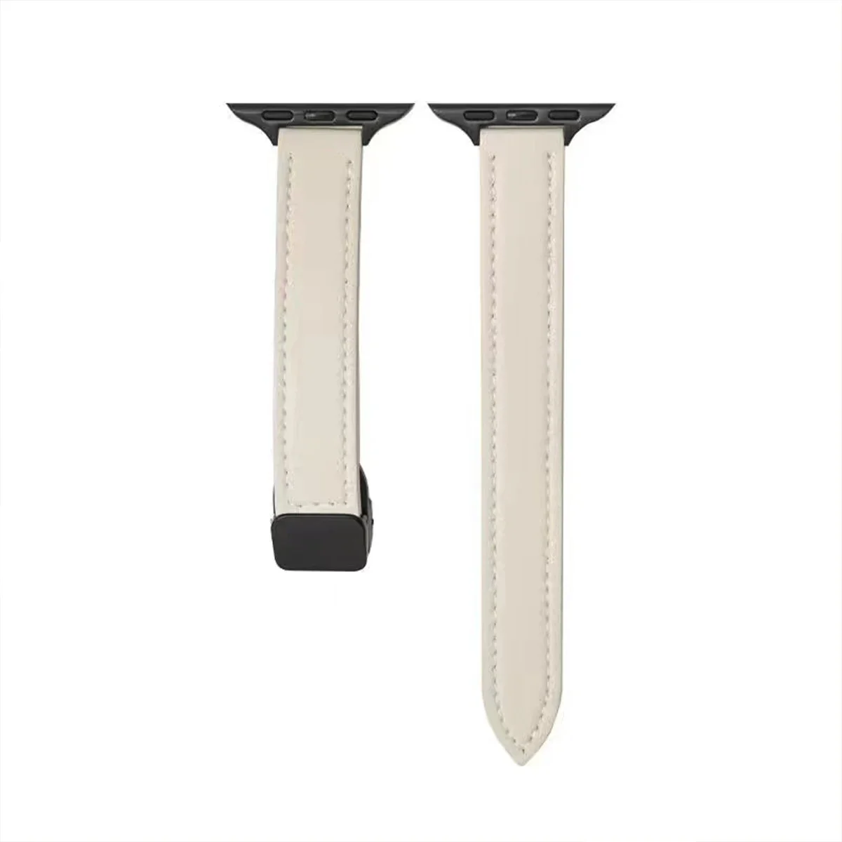 Leather Magnetic Strap For Apple Watch S10 42/46mm 9 8 7 6 SE 5 4 Slim Folding Buckle Watchband 38 40 44mm 45mm 41mm For iwatch