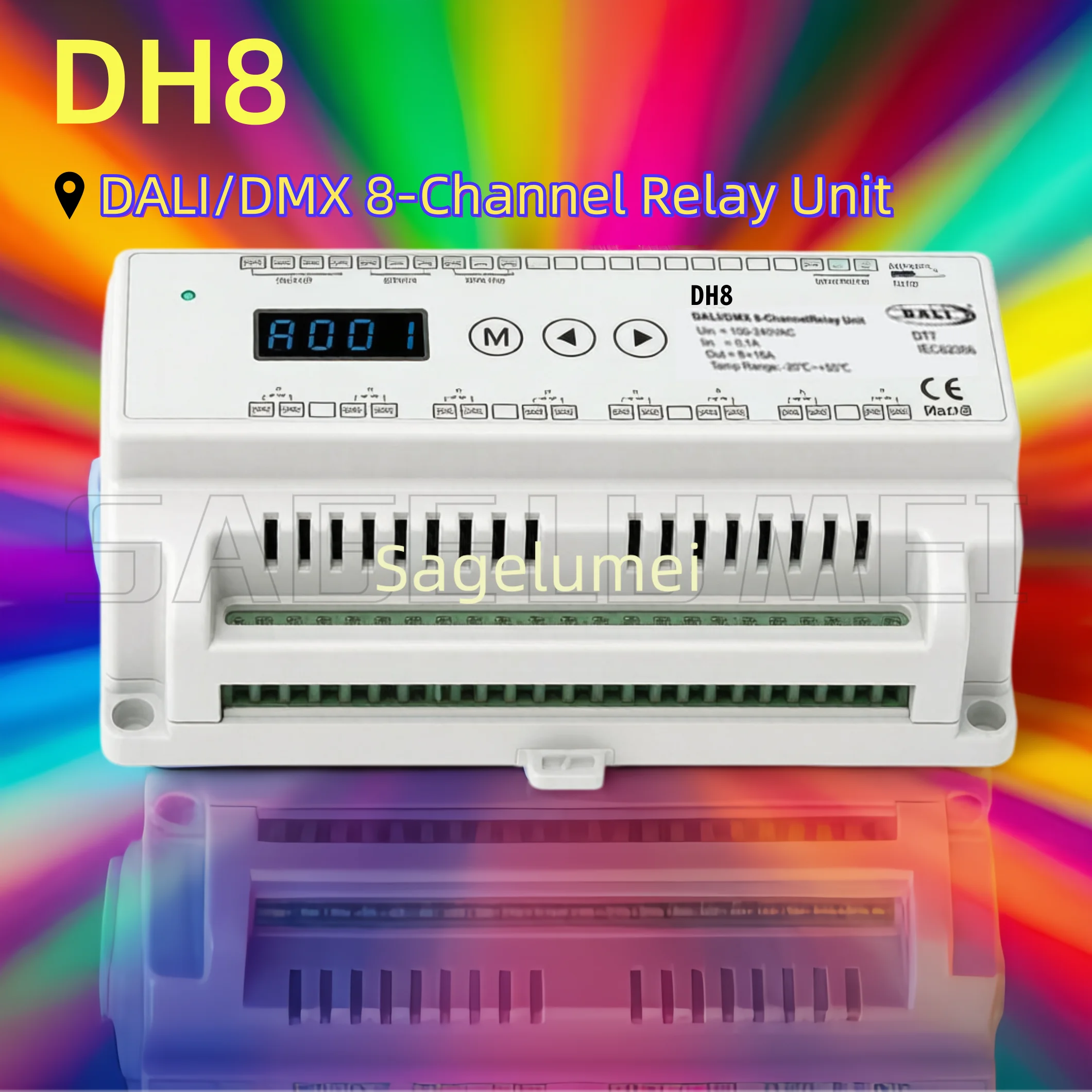 dh8-dt7-skydance-dinレール-8ch-16a-dali-dmx-rdm-8チャンネルリレーユニットコントローラー-デジタルディスプレイ-dc100-240v-ledランプライト用