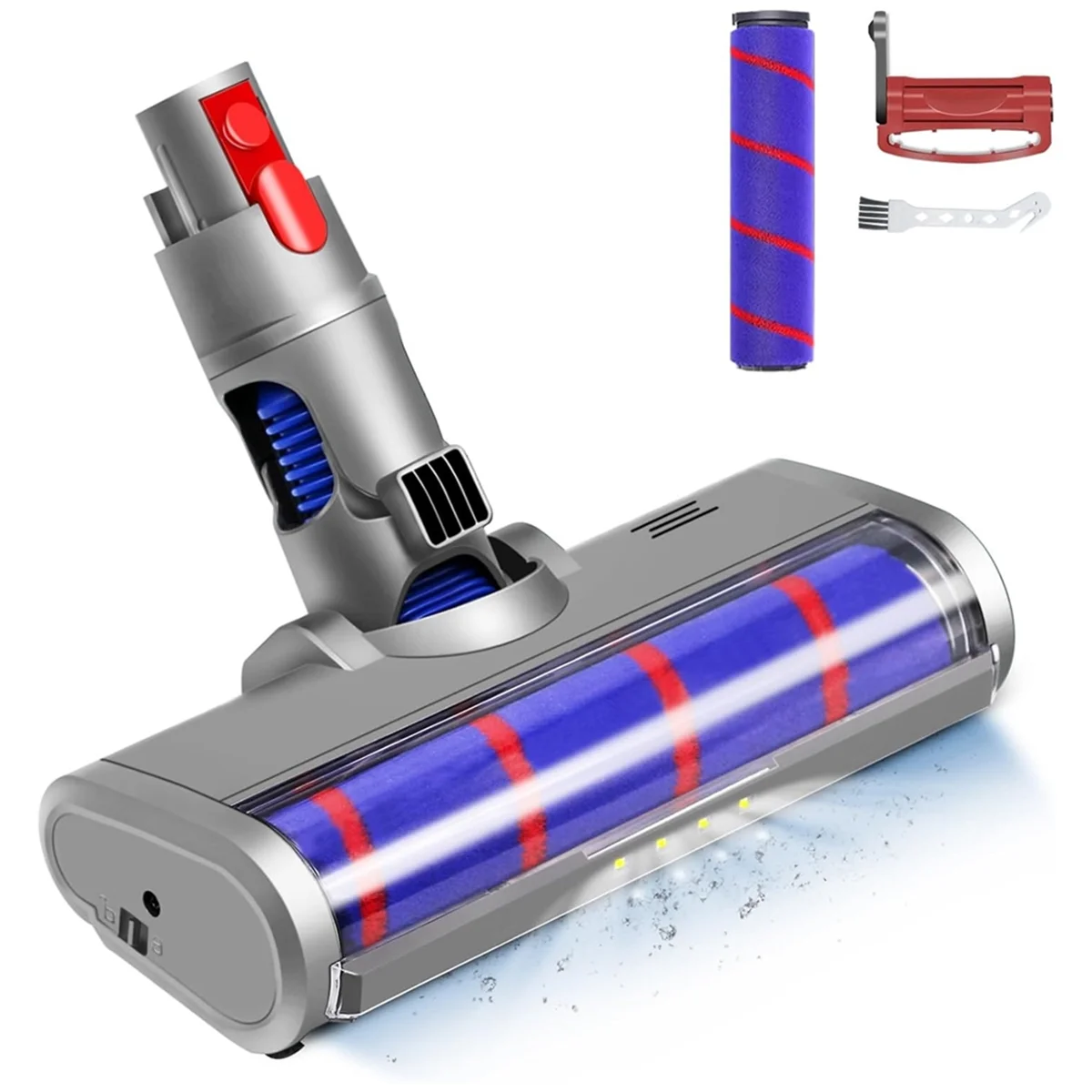 

Quick Release Roller Brush Head for Dyson V7 V8 V10 V11 V15 Vacuums - LED Light, Cleaning Head for Hard Floors & Carpet