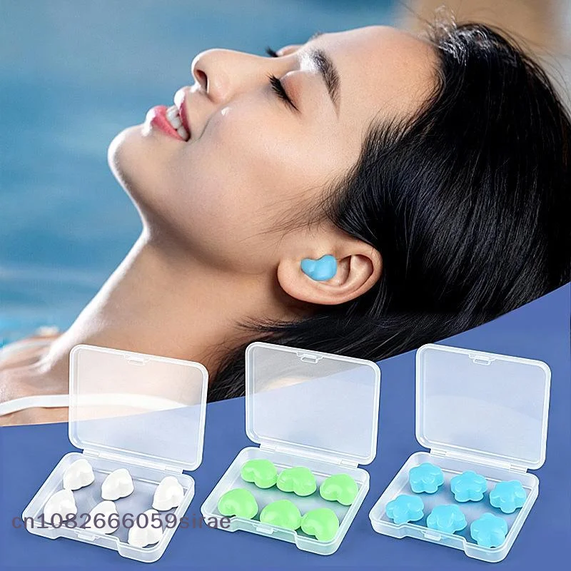 （CC44）6Pcs Reusable Silicone Clay Ear Plugs Soft Flexible Noise Reduction Earplugs For Sleeping Swimming Travel Working Studying