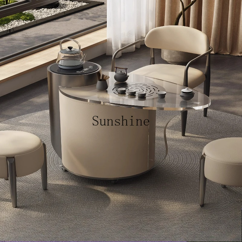 

Italian light luxury acrylic tea cart mobile small tea table