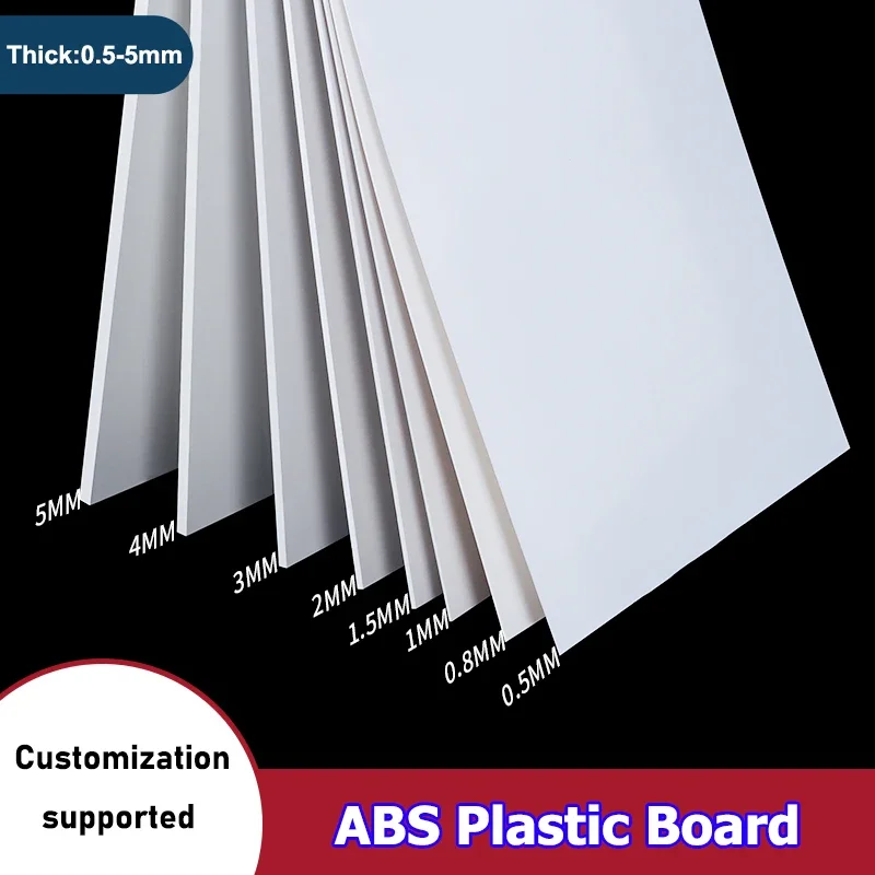 1Pcs ABS Plastic Board Thickness 0.5mm-5mm White/Black/Beige Model Sheet Material for DIY Model Part Accessories