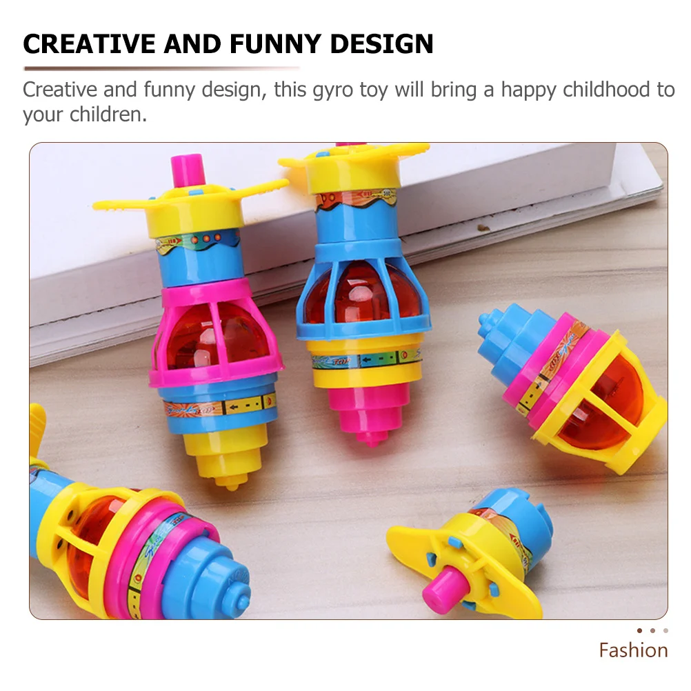 

6 pcs Luminous Gyro Plastic Rotating Gyro For Kids Children Educational Plaything Fun Stress Relief Tire Shape Rotating