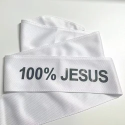 100 percent jesus headband fans Print Basketball Sports head band for Men Women Running Fitness White Sweatband Bandana