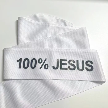 Appassionati di fascia Gesù al 100% Stampa Fascia per capelli sportiva da basket per uomo Donna Corsa Fitness Fascia per il sudore bianca Bandana