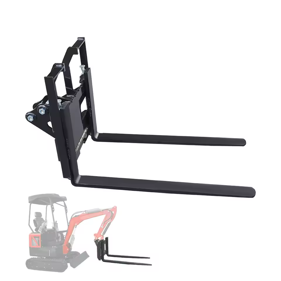 Adjustable Pallet Forks for Mini Excavator Digger Attachment product image