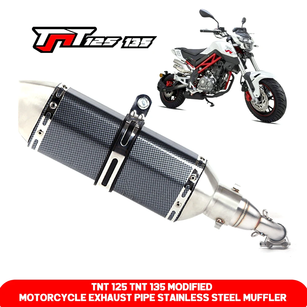 Escape de motocicleta para Benelli Tnt 125 Tnt 135 tubo de escape de motocicleta modificado silenciador de acero inoxidable