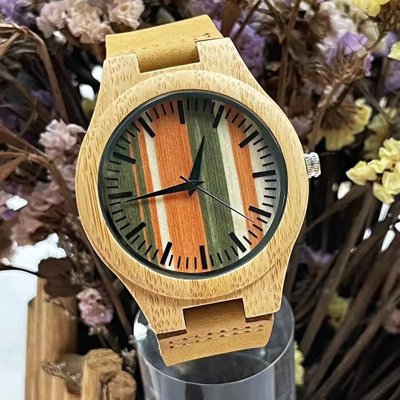 Деревянные часы Log, мужские повседневные модные часы с ремнем, креативные студенческие экзаменационные кварцевые часы, мужские 2025