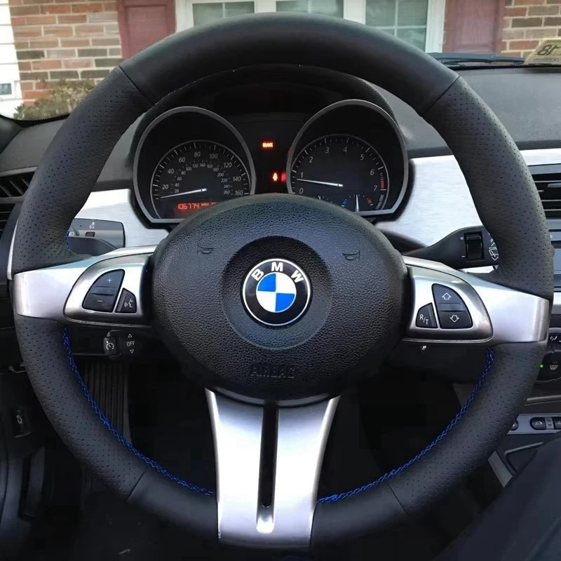 Perforated Microfiber Leather Braiding Car Steering Wheel Cover For BMW Z4 E85 E86 2003 2004 2005 2006 2007 2008