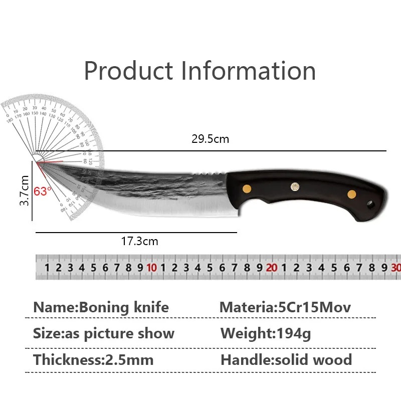 Forged Butcher Boning Knife Handmade Kitchen Chef Knife Meat Fish Slaughter Cutter Cleaver Filleting Knives
