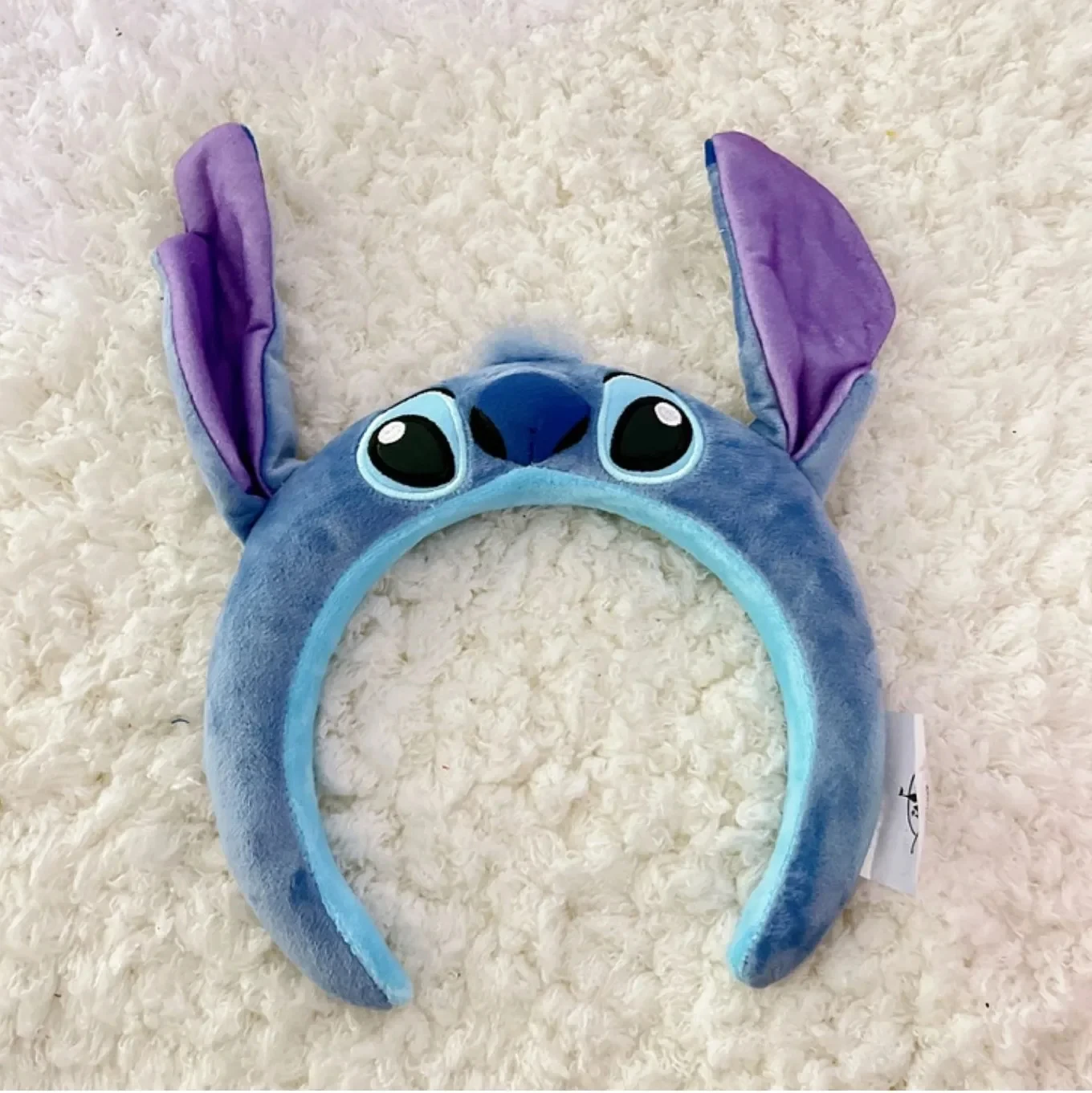 Blue Stitch Plush Headbands Girls Cute Angel Ears Hair Accessories Kids Disney Anime Headwear Women Carnival Hair Bands Gifts