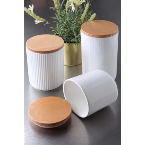 Arow Domino 3'lü Storage Jar Ceramic