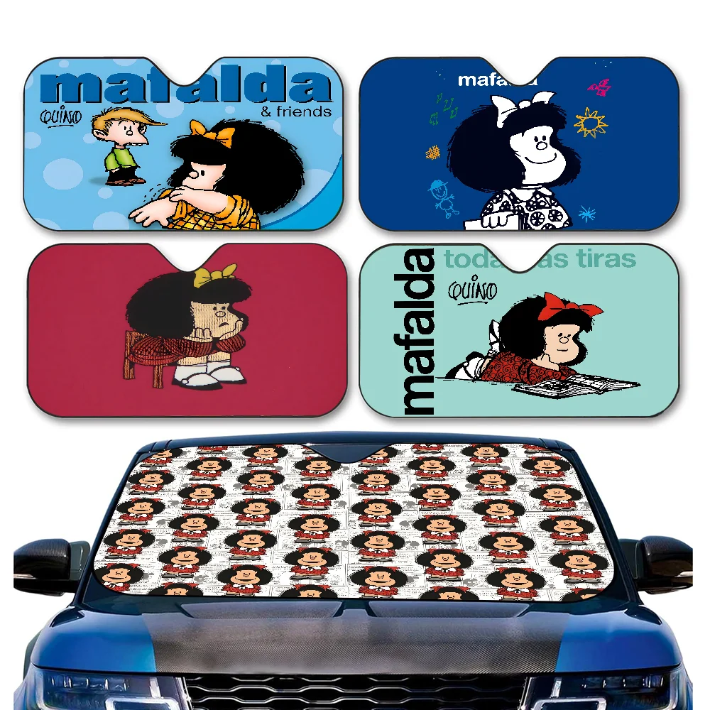 M-Mafalda Girl Sunshades Reflector Anti UV Protector Custom Car Sunshade Auto Sunshade Universal Sun Shade Summer 2025