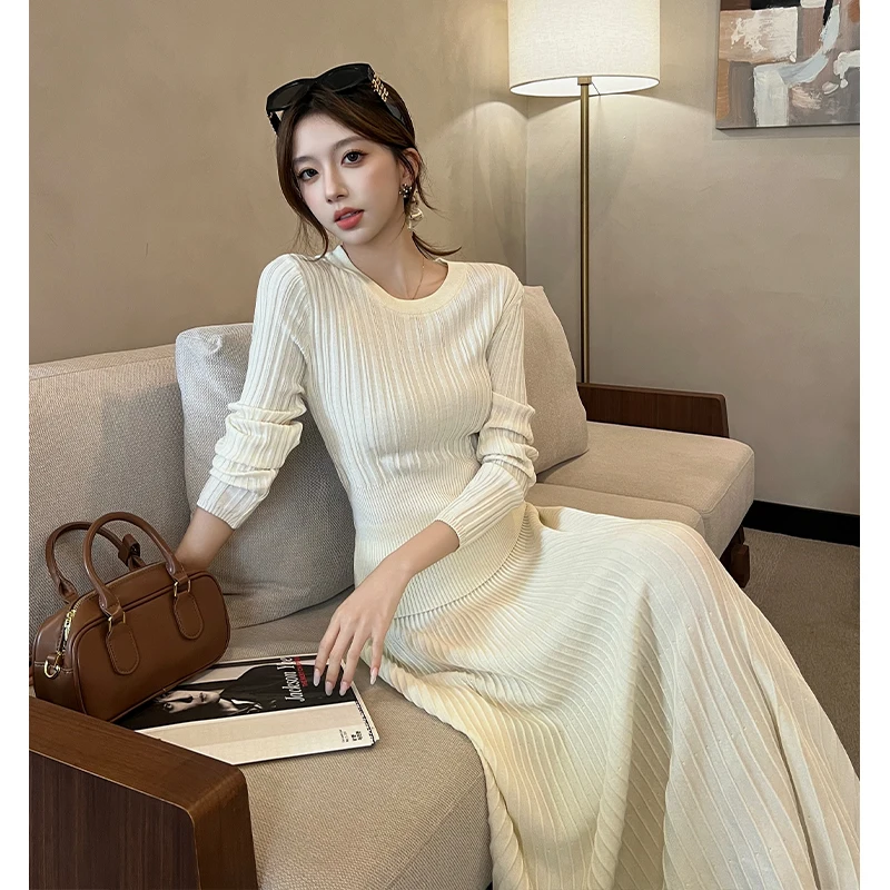 

Осень-зима, корейский минималистичный нежный стиль, комплект из 2 предметов, женский вязаный топ + юбка с высокой талией, свитер, комплект, модный офисный женский комплект