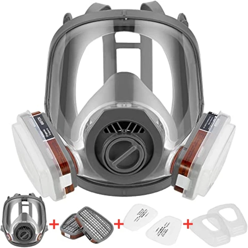 Multifunctional gas mask with activated carbon air filter to prevent gas, paint, dust, chemicals and other work protection