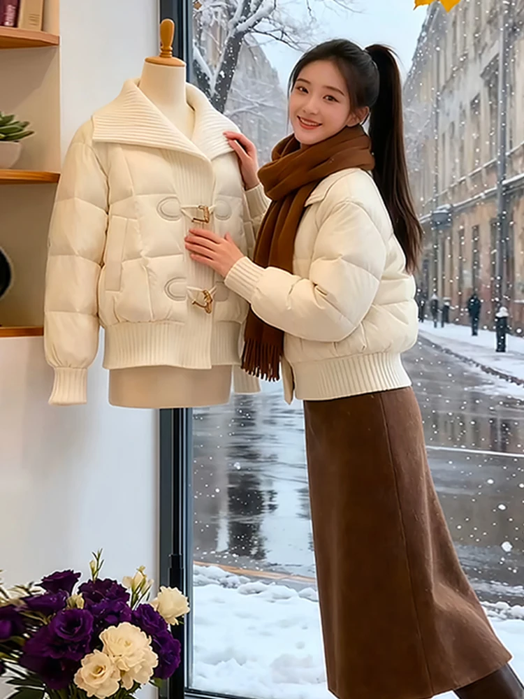 

Faionable Long Sve Cotton Jaet Women's Collar Slimming Trendy Clothing Korean Sle Commute Loose Fit Stereoscopic