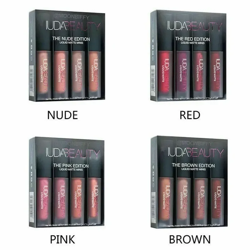 4 Stks/set Lipgloss Mini Lip Make-Up Matte Waterdichte Niet-Stick Niet-Vervagende Lippenstiften Make-Up Cosmetis Lipverzorging Schoonheidstools