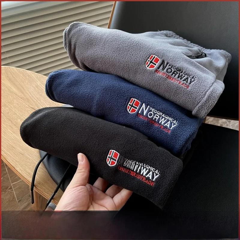 

Тяжелые двусторонние повседневные брюки с вышивкой Fce, спортивные штаны с эластичной резинкой на талии, молодежная модная зимняя одежда