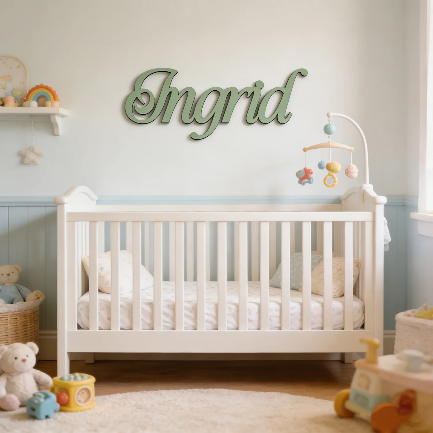 1pc Customized wooden wall nameplate, Customizable letters or names, Baby room decoration, customized gifts