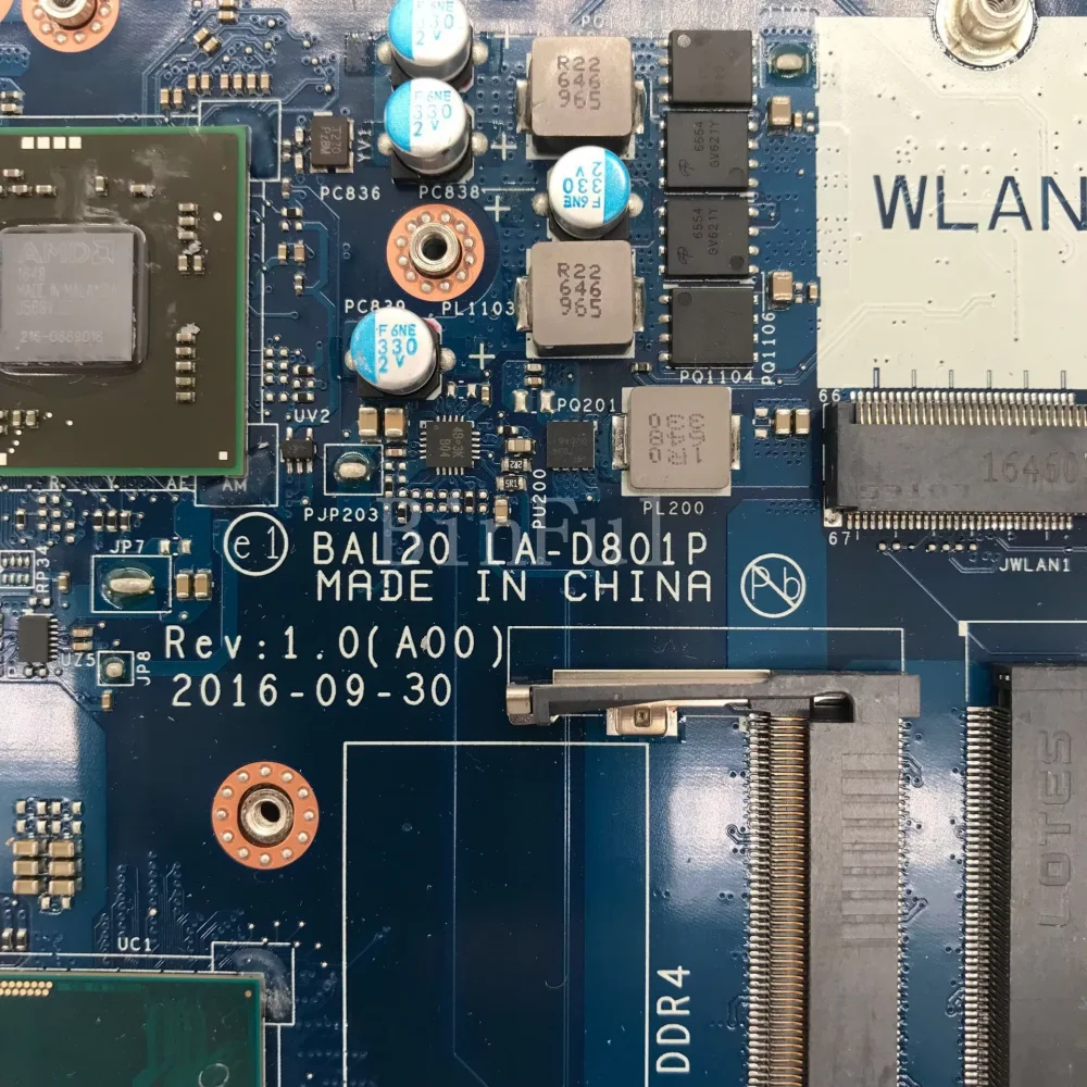 Carte mère pour ordinateur portable Dell 5567 5767, avec processeur SR2ZV I7-7500U LA-D801P 216-0889018, 100% fonctionnel, en parfait état de marche