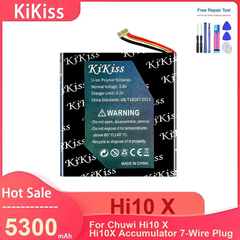 

Аккумулятор для ноутбука KiKiss для планшетного ПК Chuwi Hi10 X Hi10X, 7-проводной разъем, аккумулятор + инструменты, аккумуляторы Hi10 X 5300 мАч