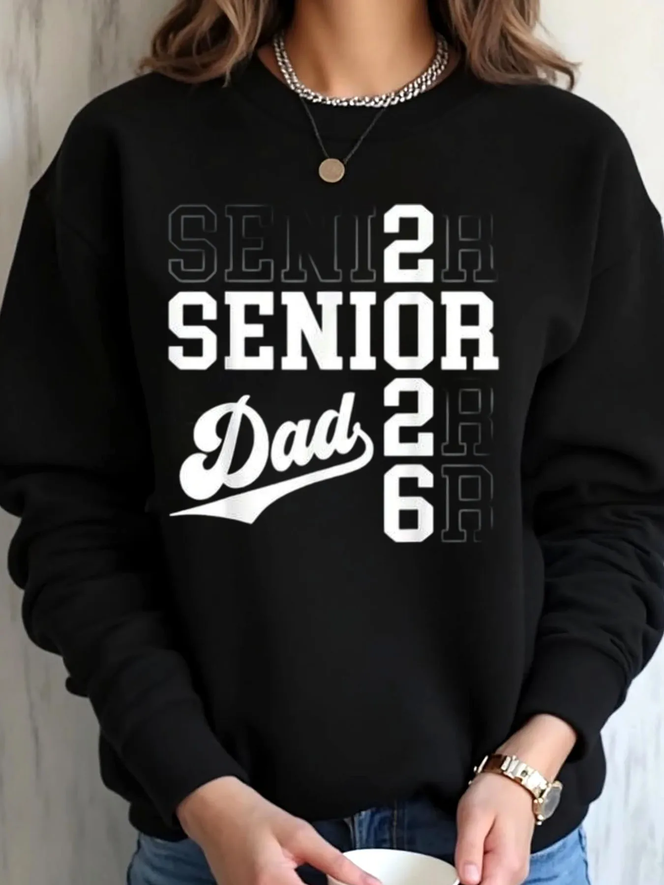 

Женская толстовка большого размера для пожилых пап 2024, повседневная одежда с принтом на открытом воздухе