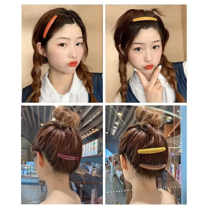 Solid Color Women Banana Comb Clip Women Lazy Hair Comb Vintage Korean Hair Accessories New Arrival Comb Clip Hair Accessories